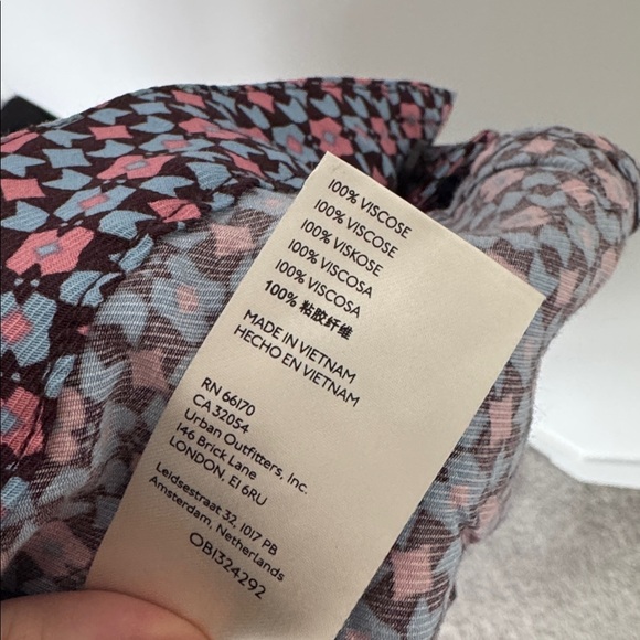 Maeve By Anthropologie Wide Leg Pants, Blue and Pink Retro - Size 8 - Picture 7 of 7